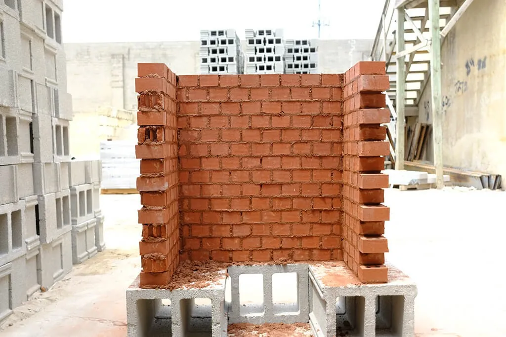 Bricks on a platform on top of each other