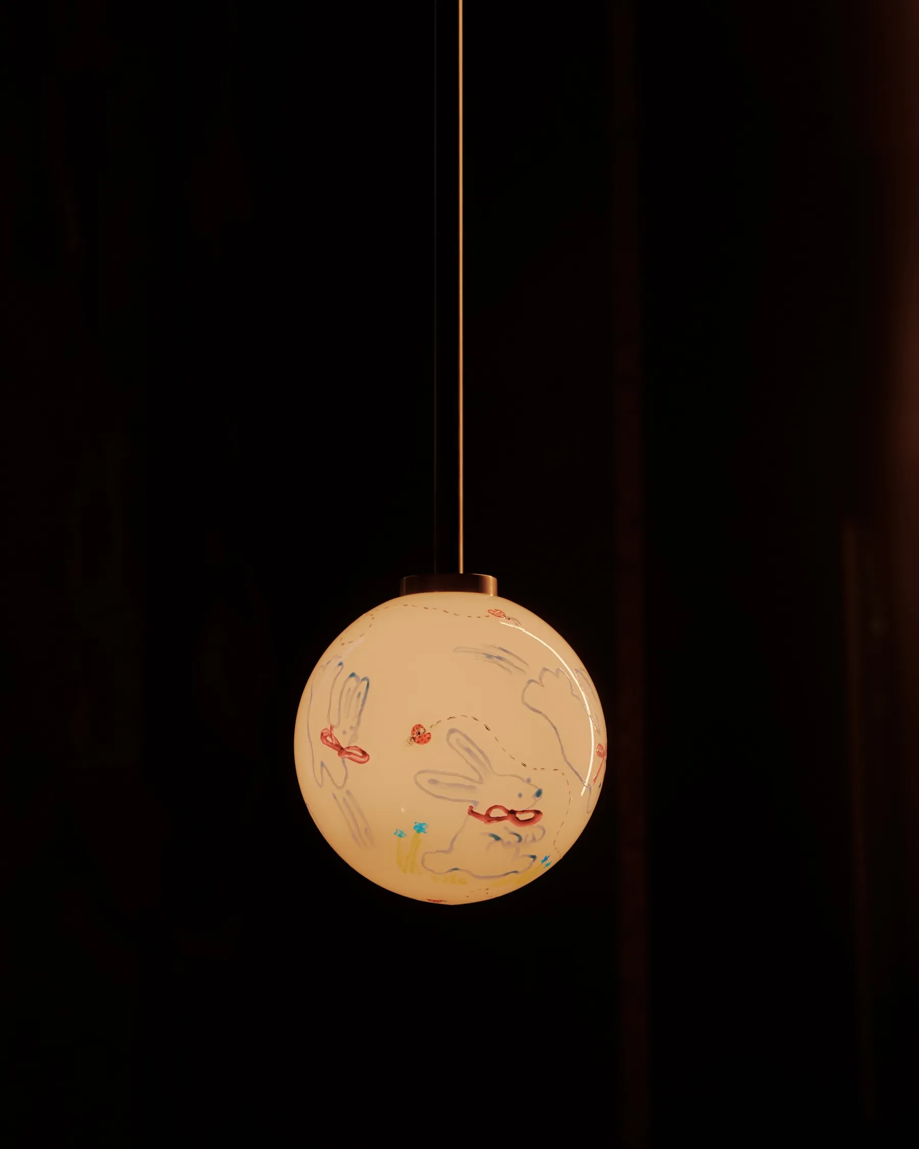 Decorated fixture with bunnies 