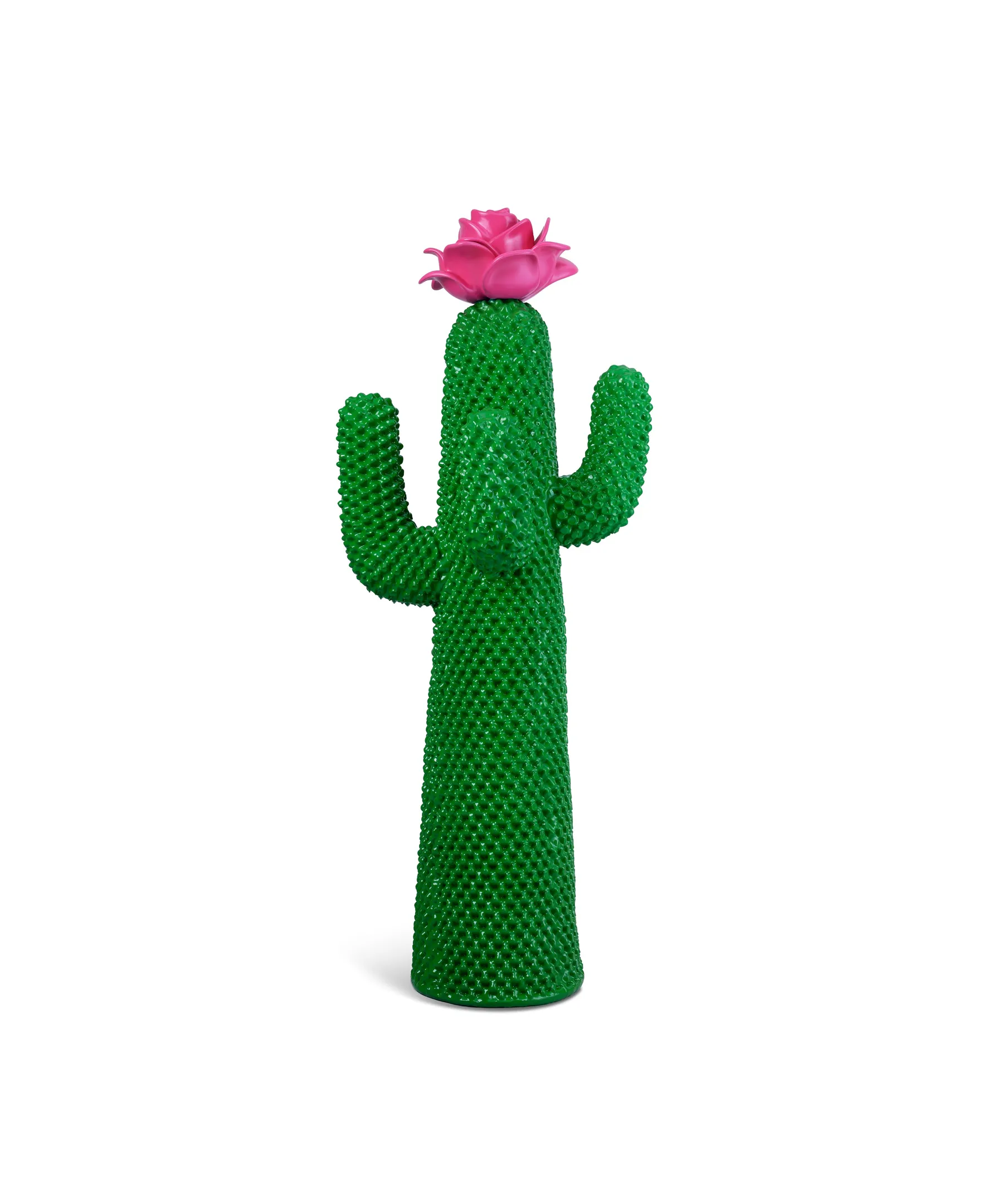 green cactus coat rack with pink flower
