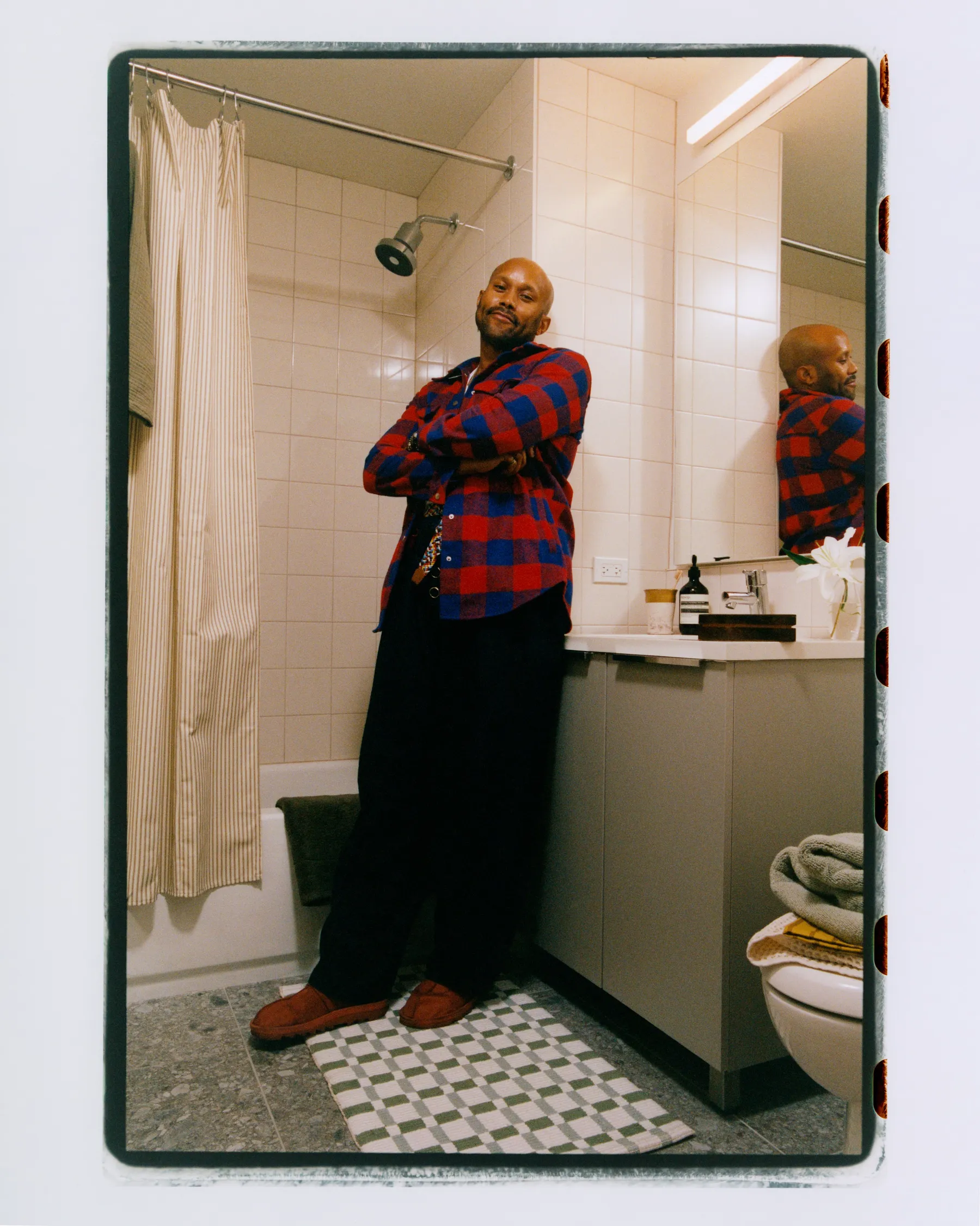 person standing in bathroom 